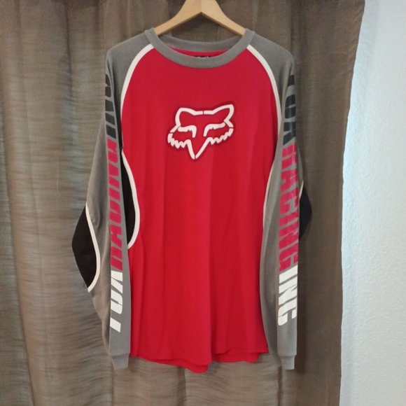 Black Other - Men's Fox Racing Heavyduty Red/Black Pullover Sweater Big Logo XL